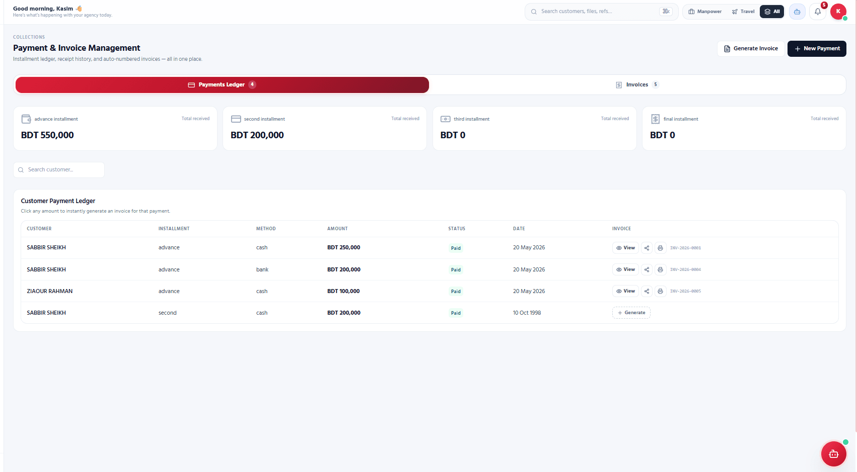 Payment & Invoice Management