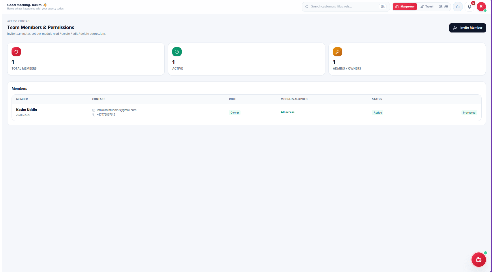 Team Members & Permissions