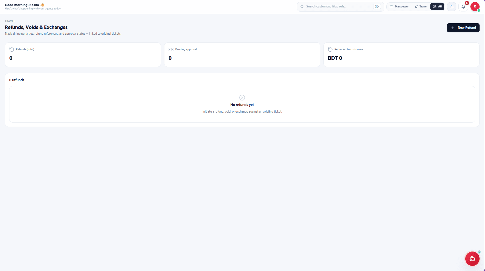 Travel Refunds, Voids & Exchanges